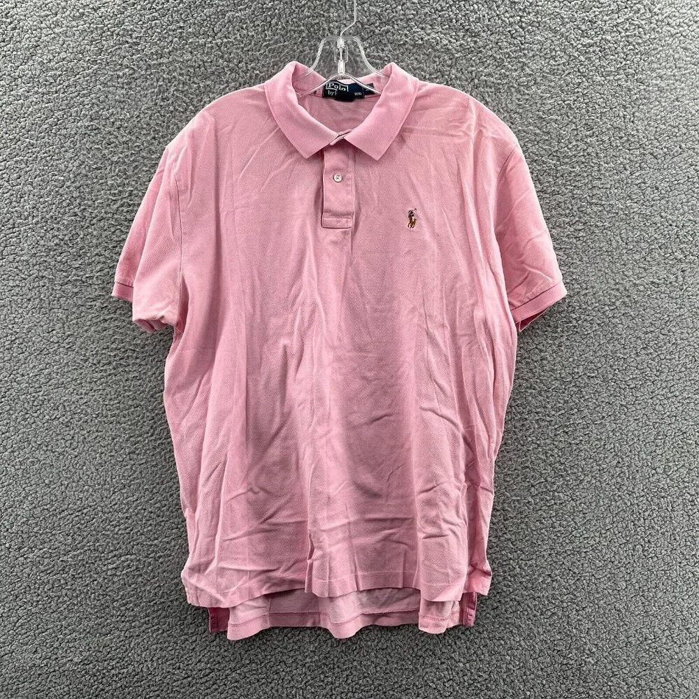 Polo Ralph Lauren Shirt Mens XL Pink Pima Cotton Short Sleeve Pullover